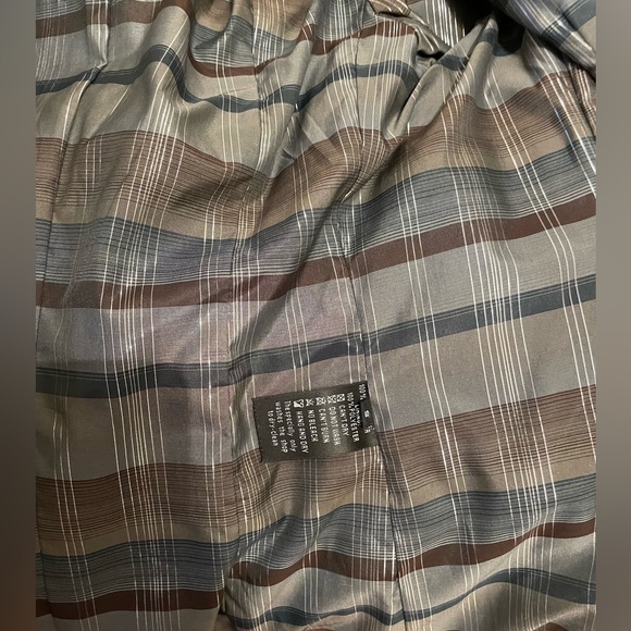 100% REAL Fur trim down belted coat leather buttons made in Italy size Small - Picture 9 of 12